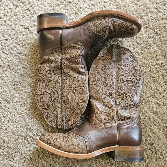 Boulet Women's Brown Western Cowboy Boots #2050, Size 9C (narrow) - Picture 1 of 7